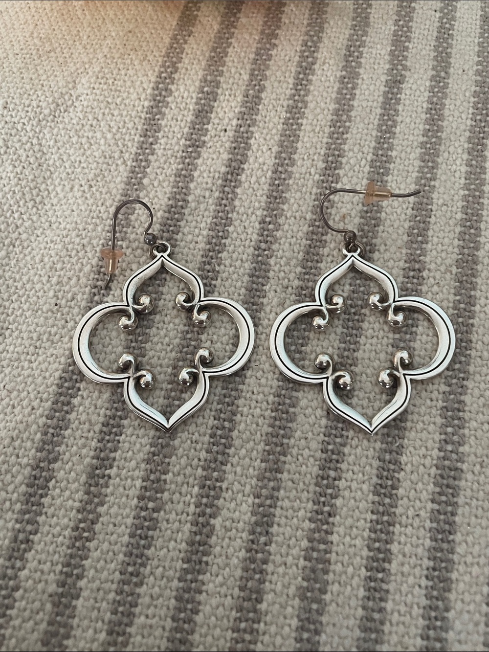 Brighton Silver Quatrefoil Drop Earrings